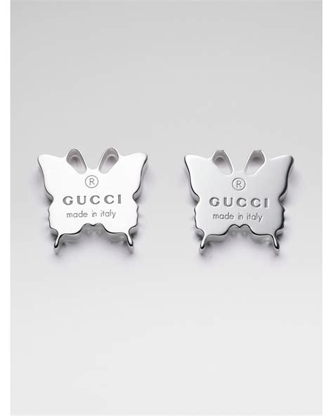 gucci gg silver earrings|gucci silver butterfly earrings.